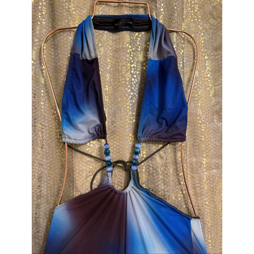 White Fox Perfect For Me Maxi Dress Midnight Mirage Blue Cutout Small - Picture 4 of 10